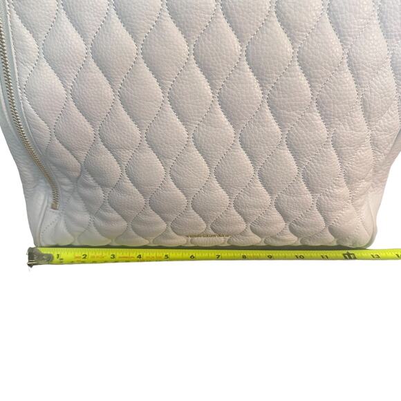 Vera Bradley Leah Quilted Leather Tote Bag Cloud Gray Light Blue Shoulder Bag - Picture 8 of 12